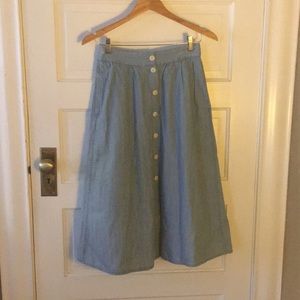 Madewell cotton/lyocell midi skirt Size 2